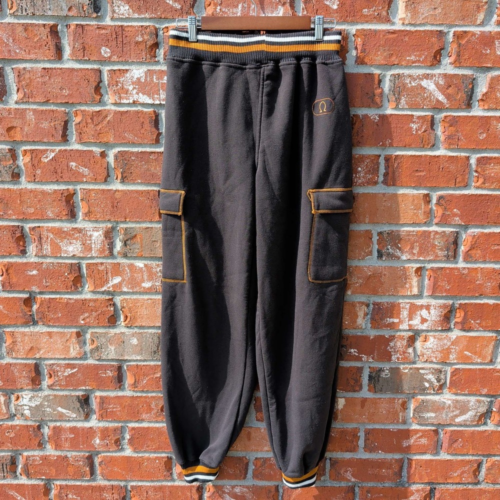 Ignition Cargo Sweatpants Mens Black Striped Trim Fleece Joggers